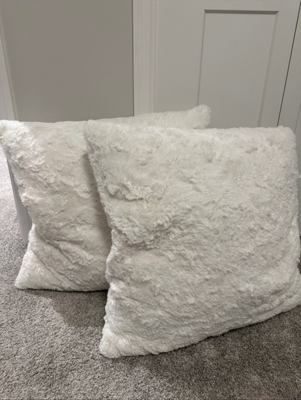 UGG White Faux Fur Throw Pillow Covers (Set of 2)